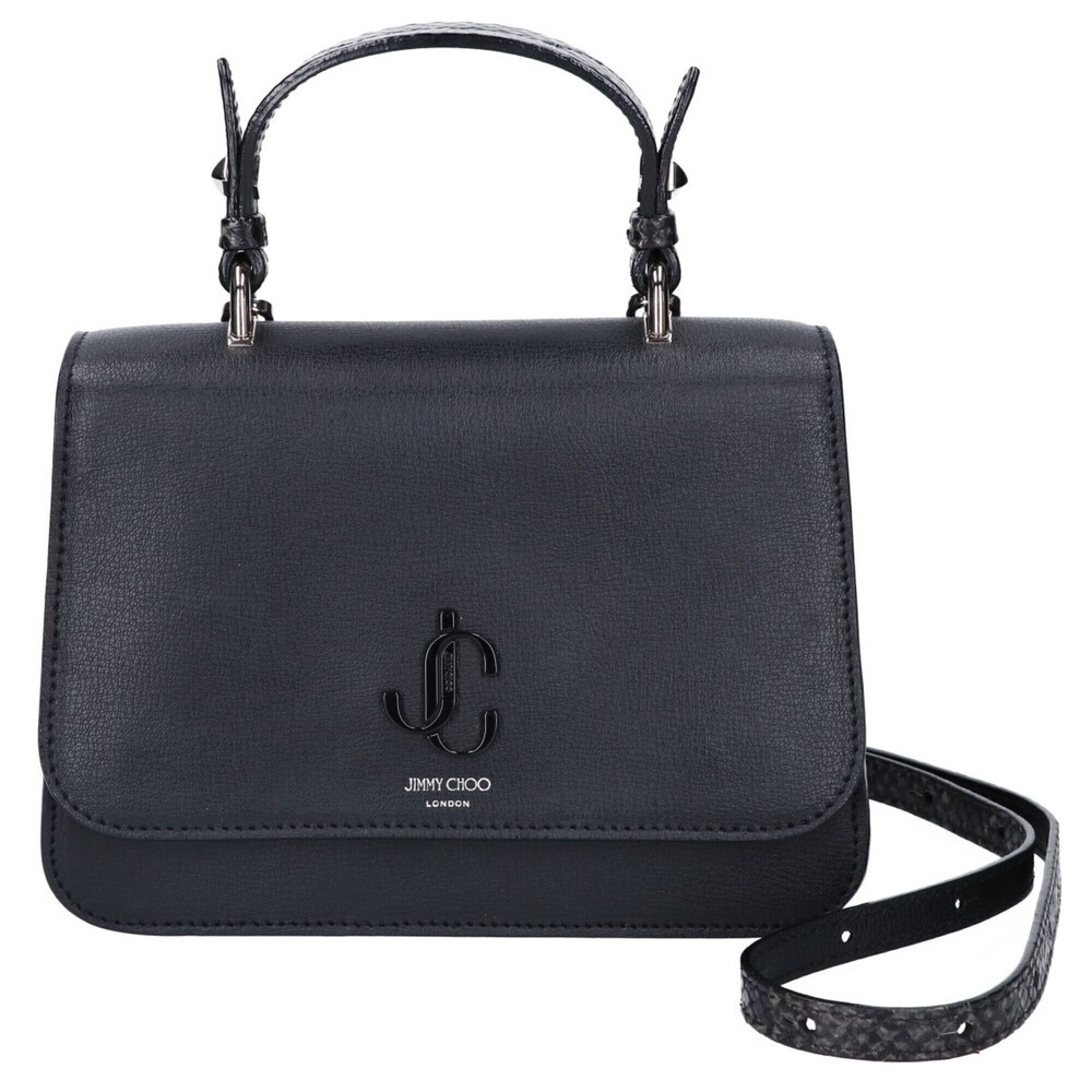 JIMMY CHOO JC Top Handle S 2-Way Handbag, Black, Women's
